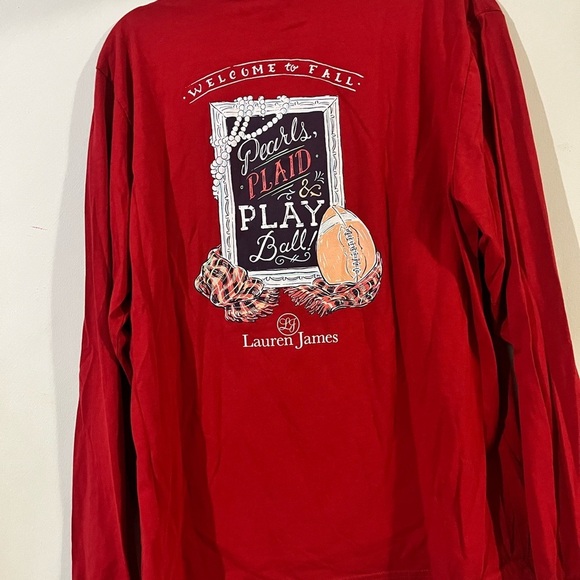 Lauren James Tops - Lauren James Crimson Graphic Long Sleeve Tee